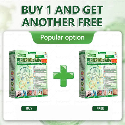 Sparklyra® Moringa &Berberine x NAD+ 10-in-1 Advanced Nano-Micro-needle Patch👩‍⚕️  (Just once a day, visible results in 7 days)  ✅ For obesity, sagging skin, diabetes and more.