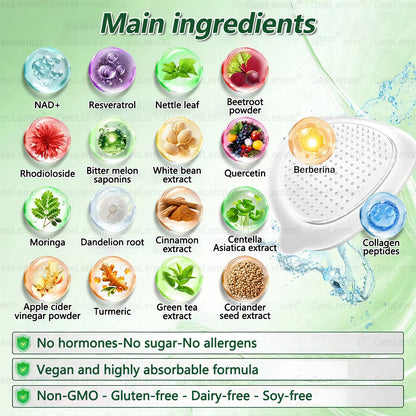 Sparklyra® Moringa &Berberine x NAD+ 10-in-1 Advanced Nano-Micro-needle Patch👩‍⚕️  (Just once a day, visible results in 7 days)  ✅ For obesity, sagging skin, diabetes and more.